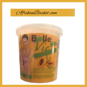 Belle Vie Papaye Soap Cup - 670G, Clarifying Exfoliating Soap, Savon Clarifiant Gommant