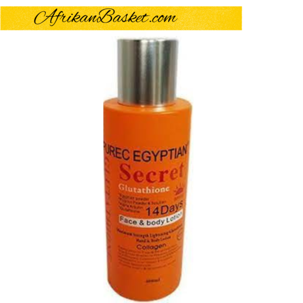 Purec Egyptian Secret Glutathione 14 Days Face & Body Lotion 400ml - Maximum Strength Lightening with Gluta, Alpha Arbutin