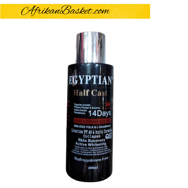 Egyptian Half Cast Body Lotion With Egg Yolk & L-Glutathione - 400ml - Also Contains Licorice PT40 & Kojic Acid Formula Collagen