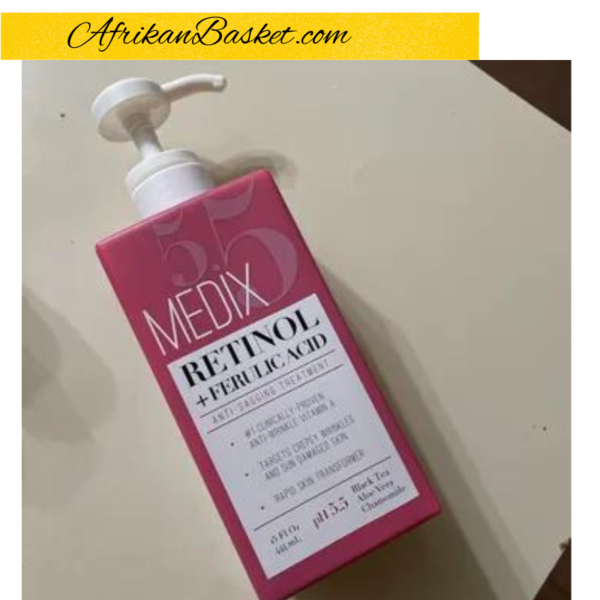 Medix 5.5 Retinol + Ferulic Acid Lotion - 444ml, Anti Aging Moisturizer Skin Care Set, Retinol Cream Targets Wrinkles,
