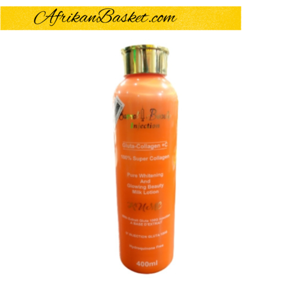 Secret Beauty Injection Gluta-Collagen +C Lotion 400ml - Pure Whitening & Glowing Beauty Milk Lotion, Orange Color
