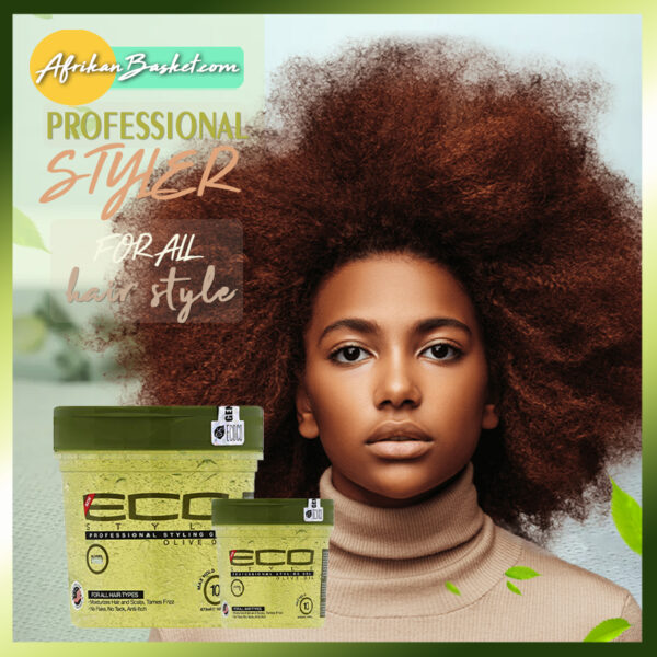 Eco Styling Gel Olive Oil - 473ml - Professional Styling Gel Lasting Hold Green & Transparent