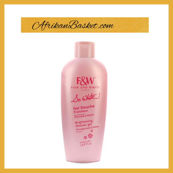 F & W So White Brightening Shower Gel - 1000Ml Gel Douche Pomegranate & Melon