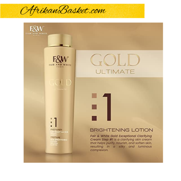 Fair & White Gold Ultimate 1: Preparer, Brightening Lotion - 350ml, F&W Gold Clarifying Products