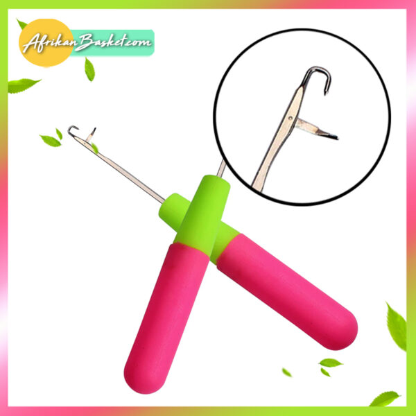 GEX Large Latch Hook Crochet Needle Ventilating Holder and Needles Wig Hair Extension 1 Piece