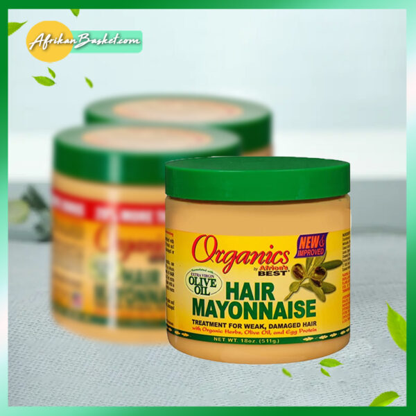 Organic Hair Mayornaisse 255g - Organic's Africa's Best Treatment For Weak Damaged Hair Contains Olive Oil & Egg Protein