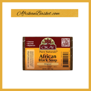 Okay African Black Soap - 200G, Pure Naturals Original From Ghana, Nigeria West Africa