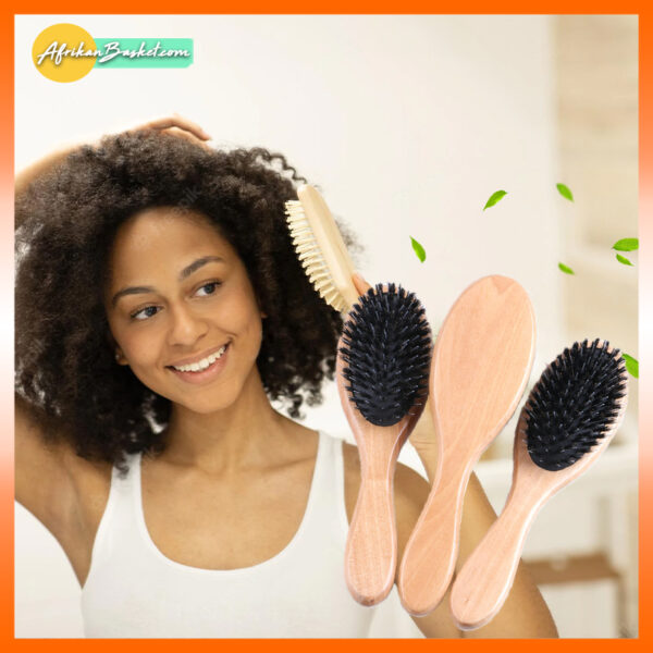 Afro Hair Brush - Wooden Hair Brush For Blacks, Afro Hair Style