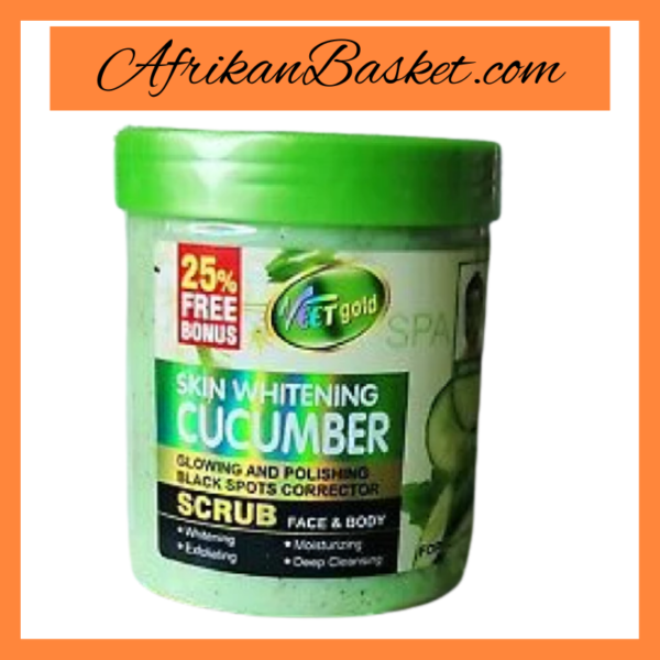 Veet Gold Whitening Sugar Scrub - Cucumber Flavored - 450g