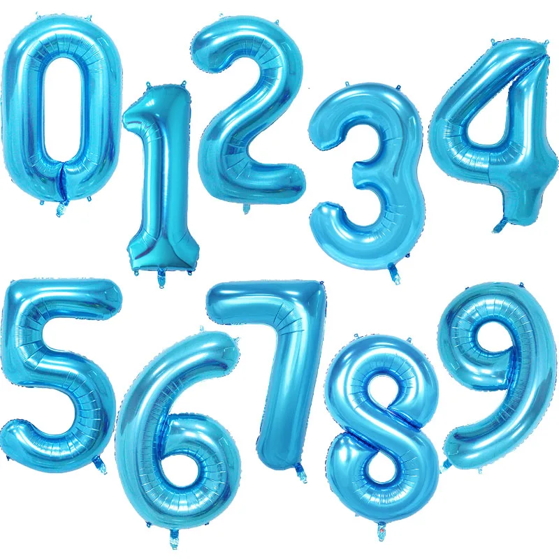 32/40inch Number Foil Balloons Rose Gold Silver Digit Figure Helium Balloon Child Adult Birthday Wedding Decor Party Supplies