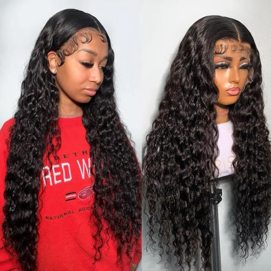 30Inch Deep Wave Lace Front Wig Transparent 13x4 13x6 Lace Frontal Human Hair Wigs 4x4 Lace Wig Remy Deep Curly Front Wig Jarin