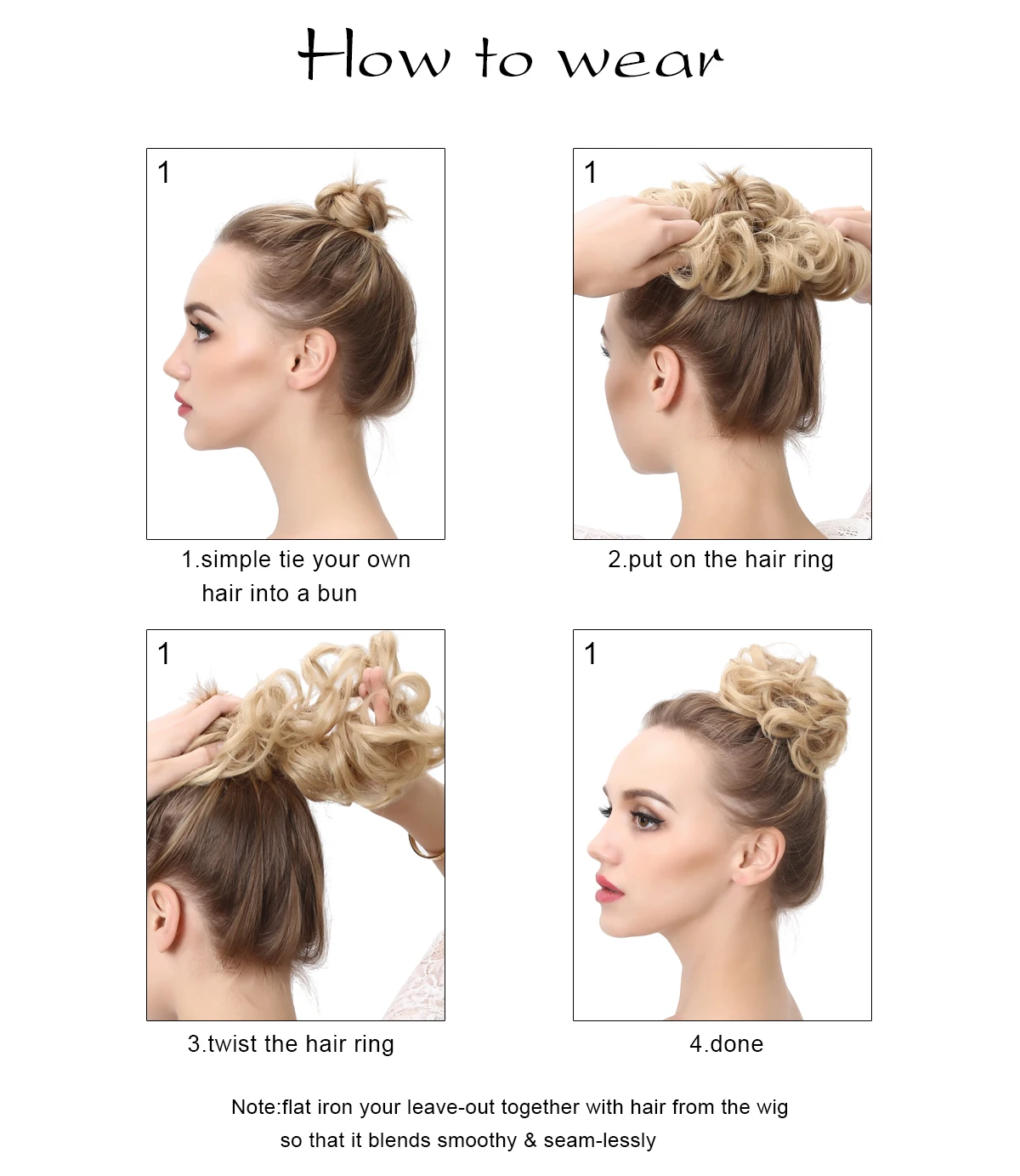 Synthetic Messy Hair Bun Chignon / Scrunchies / Fake Hair Band Extension For Top Hair / Elastic Hairpiece Tail For Women Synthetic Wrap Curly Ponytail