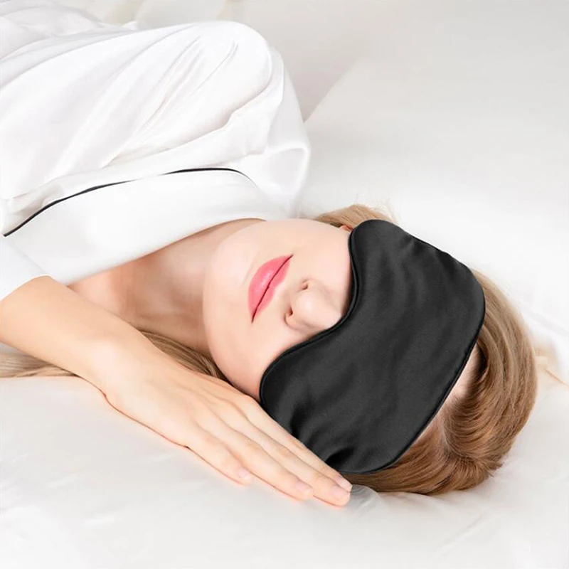 Women Imitated Silk Sleep Eye Mask Portable Travel Eyepatch Nap Eye Patch Rest Blindfold Eye Cover Sleeping Mask Night Eyeshade