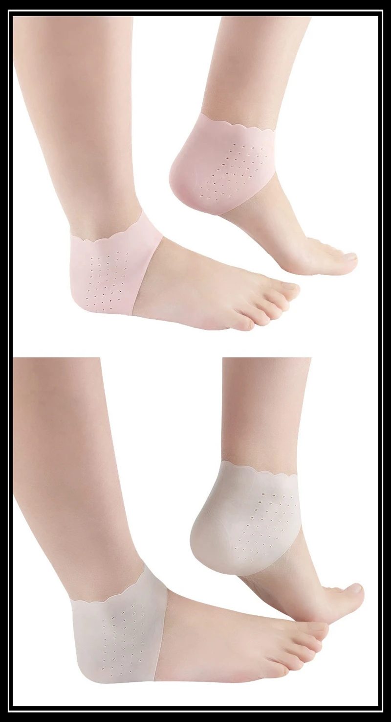 Silicone Heel Protector Protective Sleeve Heel Spur Pads For Relief Plantar Fasciitis Heel Pain Reduce Pressure On Heel 1 Pair
