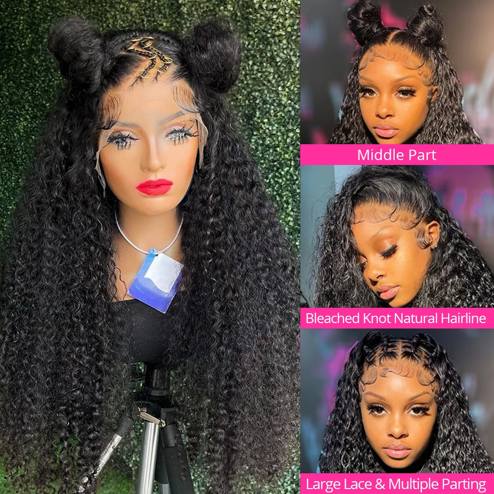 Brazilian 28 30inch 13x6 13x4 HD Transparent Loose Curly Lace Front Wig Deep Wave 5x5 Glueless Lace Human Hair Wigs For Women