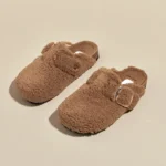 Uforevvery Warm Thicken Lamb Wool Birken Slippers For Women | Winter Fur Flat Mule | Branded Thick Bottom Outdoor Slides