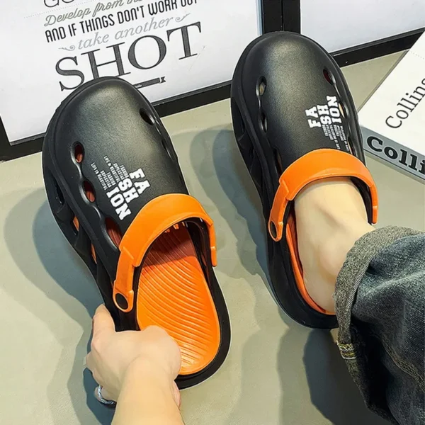 2024 Thick Platform Slippers Summer Men'S Sandals Wedges Outdoor Clogs Street Style Beach Slides Flip Flops Man Garden Shoes 5