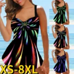 Beautyylu New Women Sexy Two-piece Set Tankini Swimwear / Abstract Printing Monokini Set / Summer Beachwear