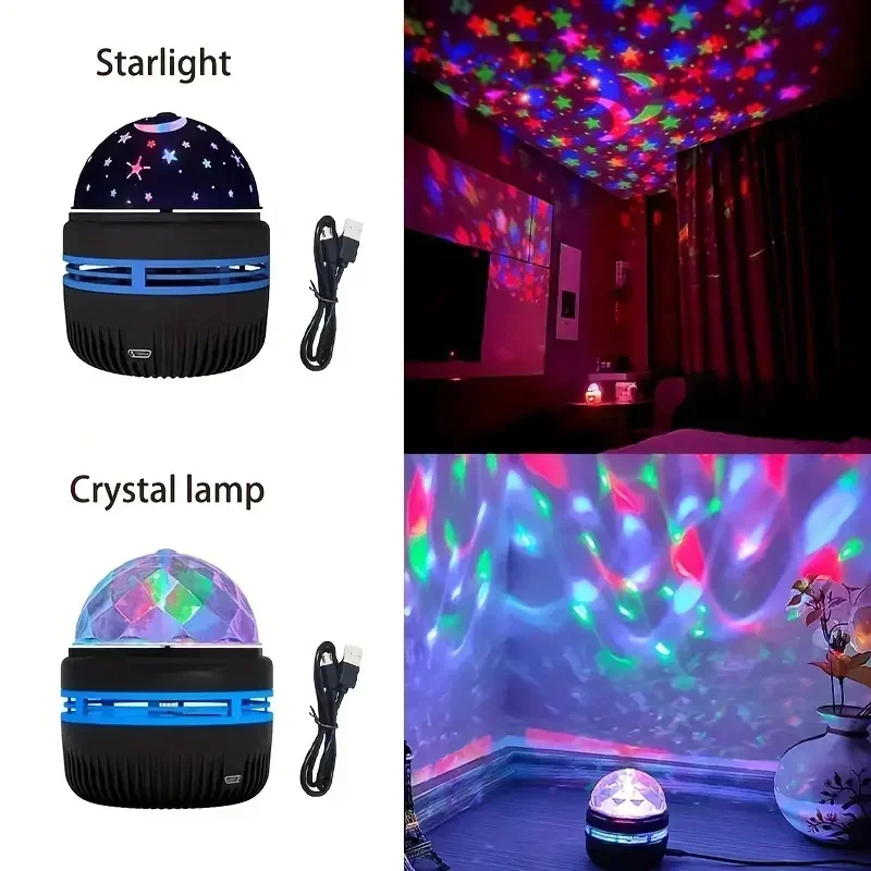 Teckotein 1pc Star Projector, Galaxy Projector, Water Ocean Wave Projector For Bedroom Night Light Room Decor With 7- Colors Patterns