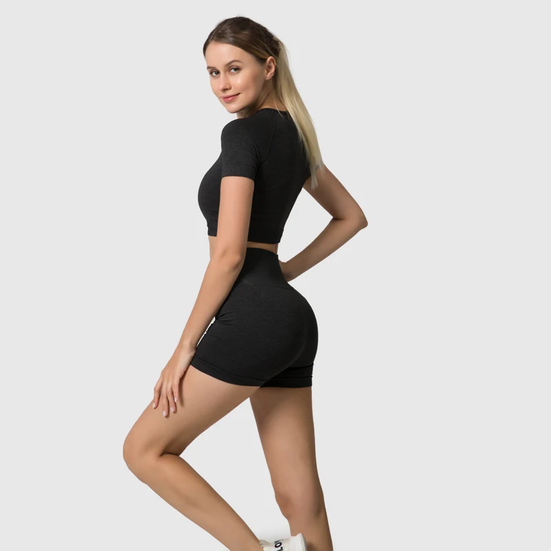 2/3/5PCS Seamless Women Yoga Set Workout Sportswear Gym Clothing Fitness Long Sleeve Crop Top High Waist Leggings Sports Suits