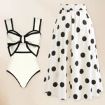 Kokosexxy New Top Quality Swimsuit / High-end Niche Design Black and White Bow Slimming Holiday Sexy Hot Spring