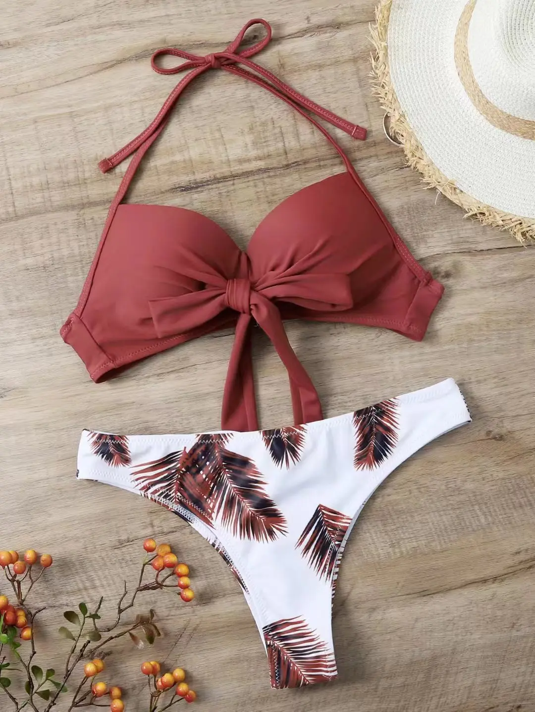 Kokosexxy Brazilian Style Thong Bikini For Women / Push Up Swimsuit Printed Sexy Swimwear &amp; Outdoor Beach Wear