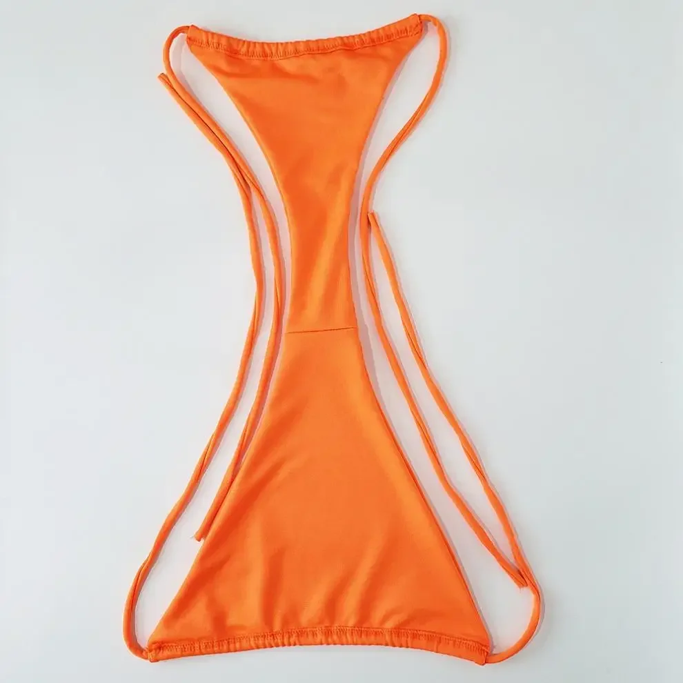 Explosive New Europe and The United States Solid Color Backless New Swimsuit Sexy Pleated Hollow-out Bikini Swimsuit