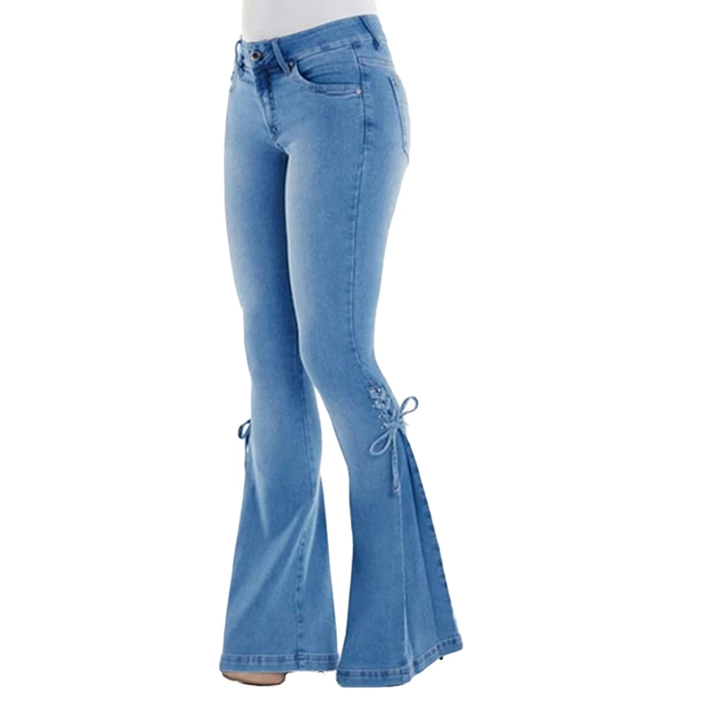 Spring Summer Women's High Waist Flare Jeans | Butt-lifted, Wide Leg, Casual Korean Style, Skinny Bell Bottom