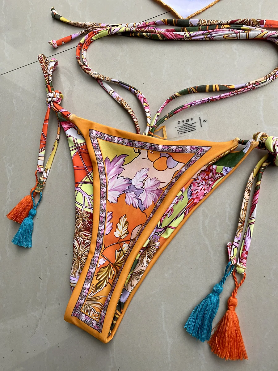 Lorvarzz™ Printed Crop Top Bikini For Women / Brazilian Swimwear Female Swimsuit Two-pieces Bikini Set / High Cut