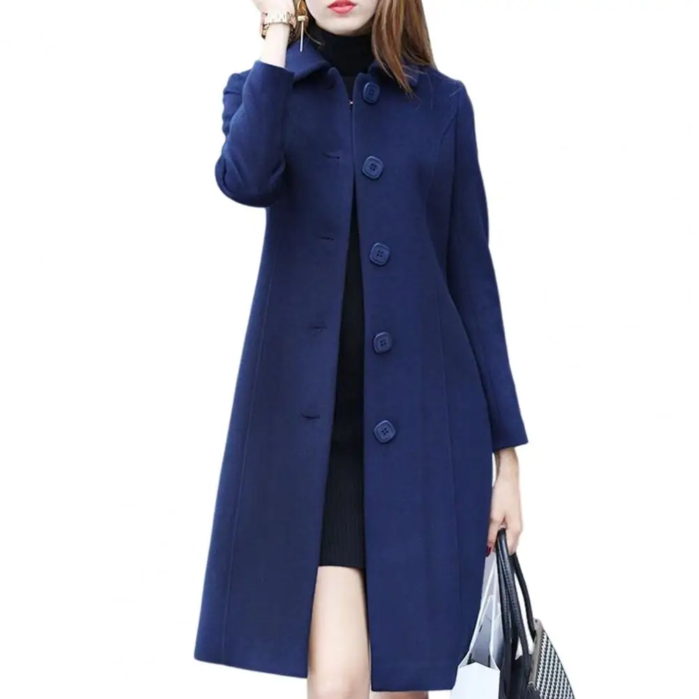 Elegant Solid Color Women's Winter Jacket | Plus Size, Turn-down Collar, Warm, Ages 35-45, Hoodies & Sweatshirts