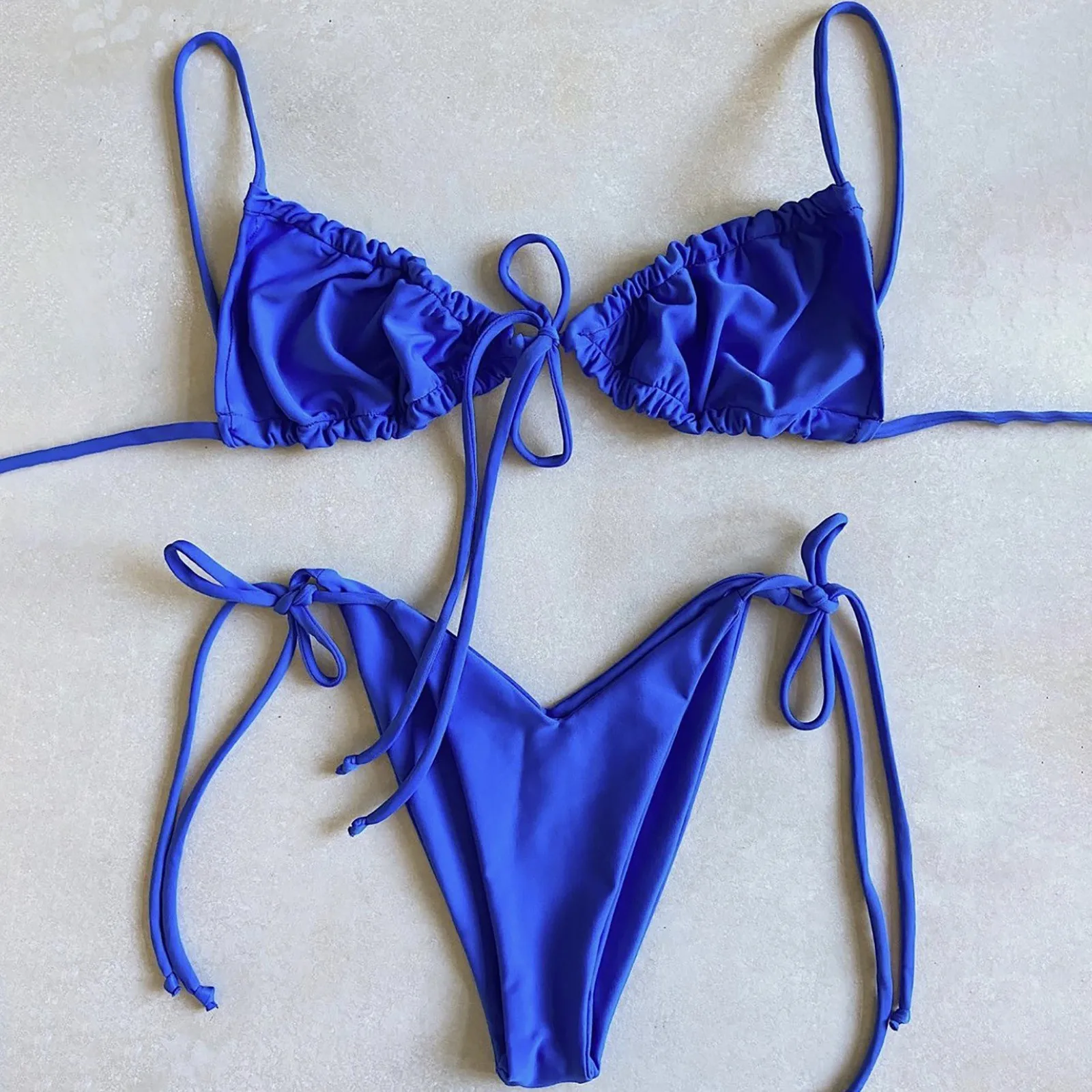 Kokosexxy Women's Swimwear With Solid Colour / Bikini Strappy Swimsuit / Split Swimsuit - 2pcs set