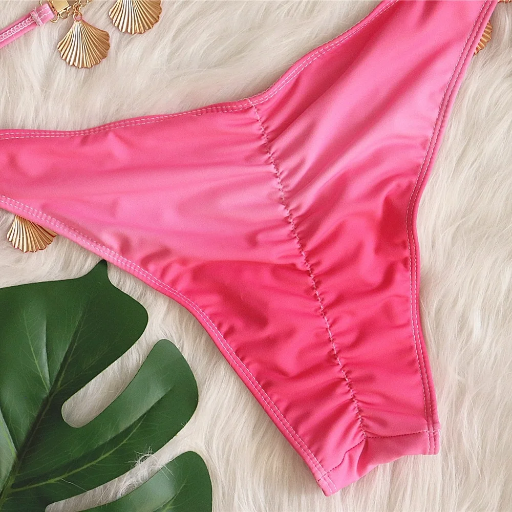 Askate Pink Sexy Bikini Swimsuit with Rhinestones for Women / Quality Beach Swim Wear Bathing Suits