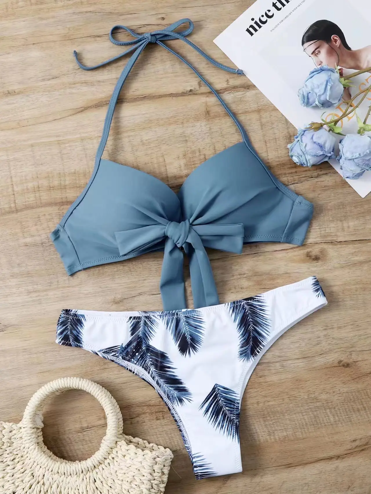 Kokosexxy Brazilian Style Thong Bikini For Women / Push Up Swimsuit Printed Sexy Swimwear &amp; Outdoor Beach Wear