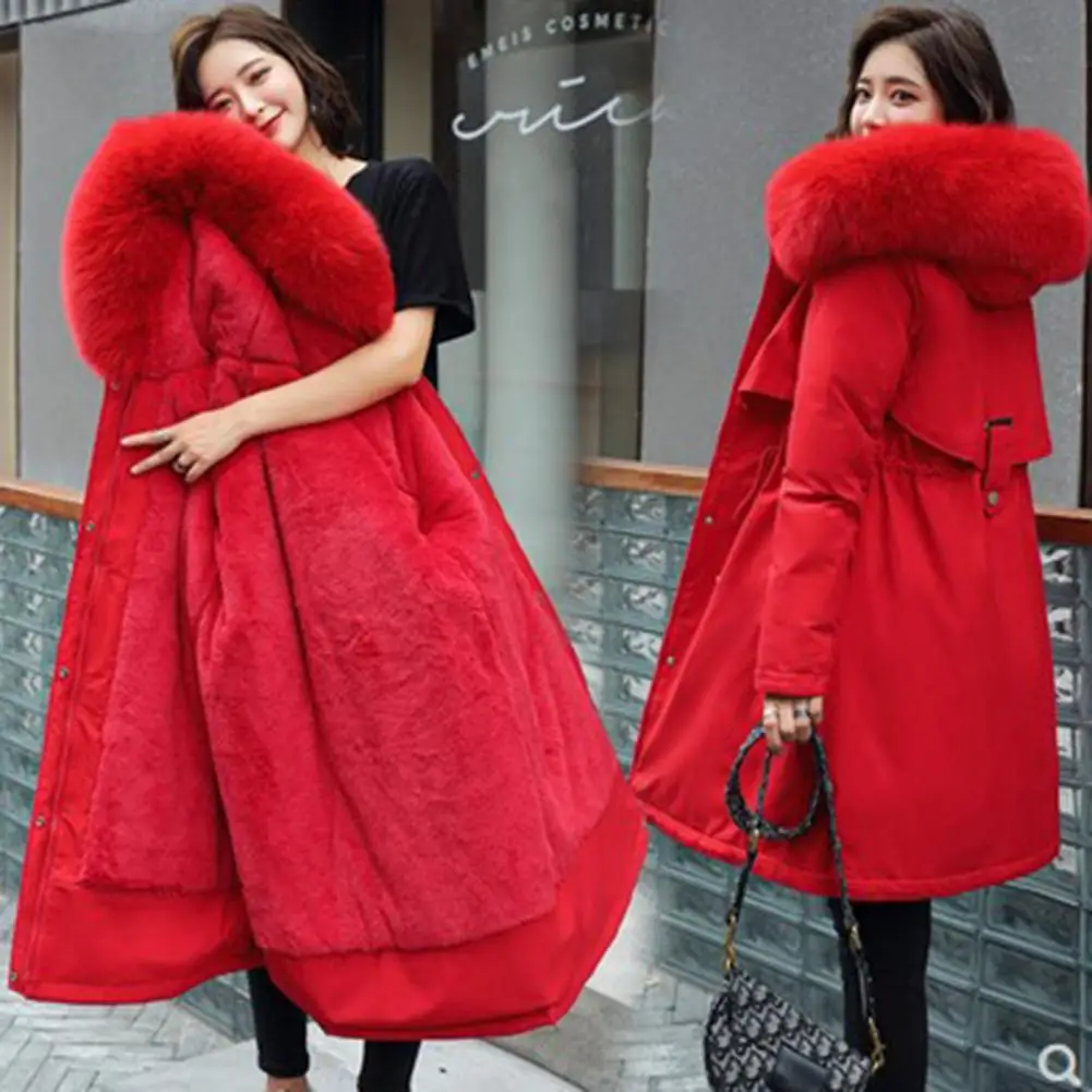 Winter Jacket New Women Parka Clothes Long Coat Wool Liner Hooded Jacket Fur Collar Thick Warm Snow Wear Padded Parka 3XL