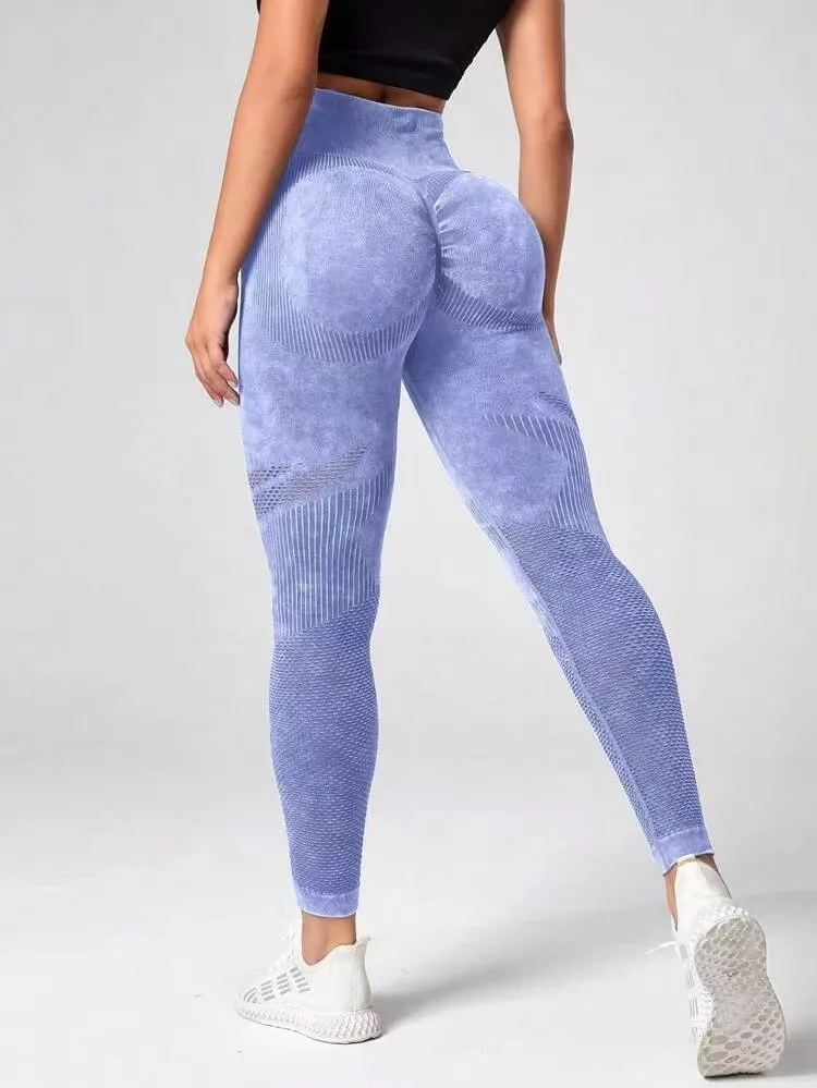 2024 Women Leggings Washing Yoga pants Bubble Butt Push Up Fitness Legging High Waist Scrunch Tight Mujer Gym Seamless Legging