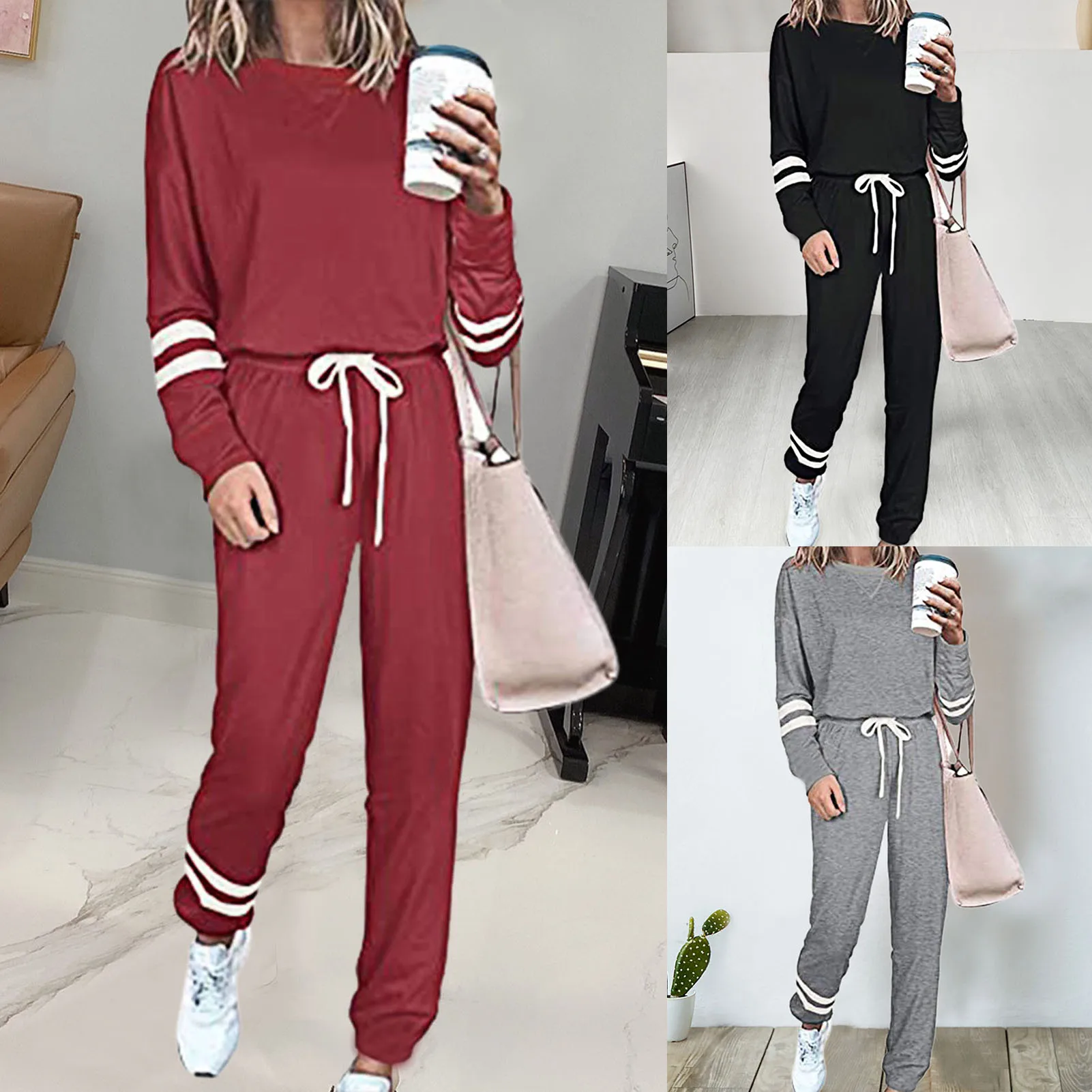 Women Tracksuit Autumn Winter Pullovers Sweatshirts Jogging Suit | Casual Long Pants Sports Suit | Three Piece Outfits