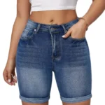 Summer High Waist Ripped Denim Shorts | Stretch Skinny Knee Length Jeans for Women Fashion Casual Clothing