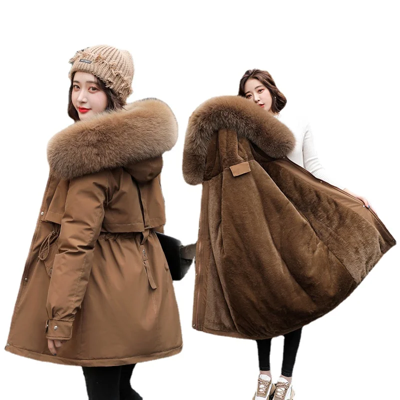 Winter Jacket Women Parka | Fashion Long Coat with Fur Collar | Hooded ...